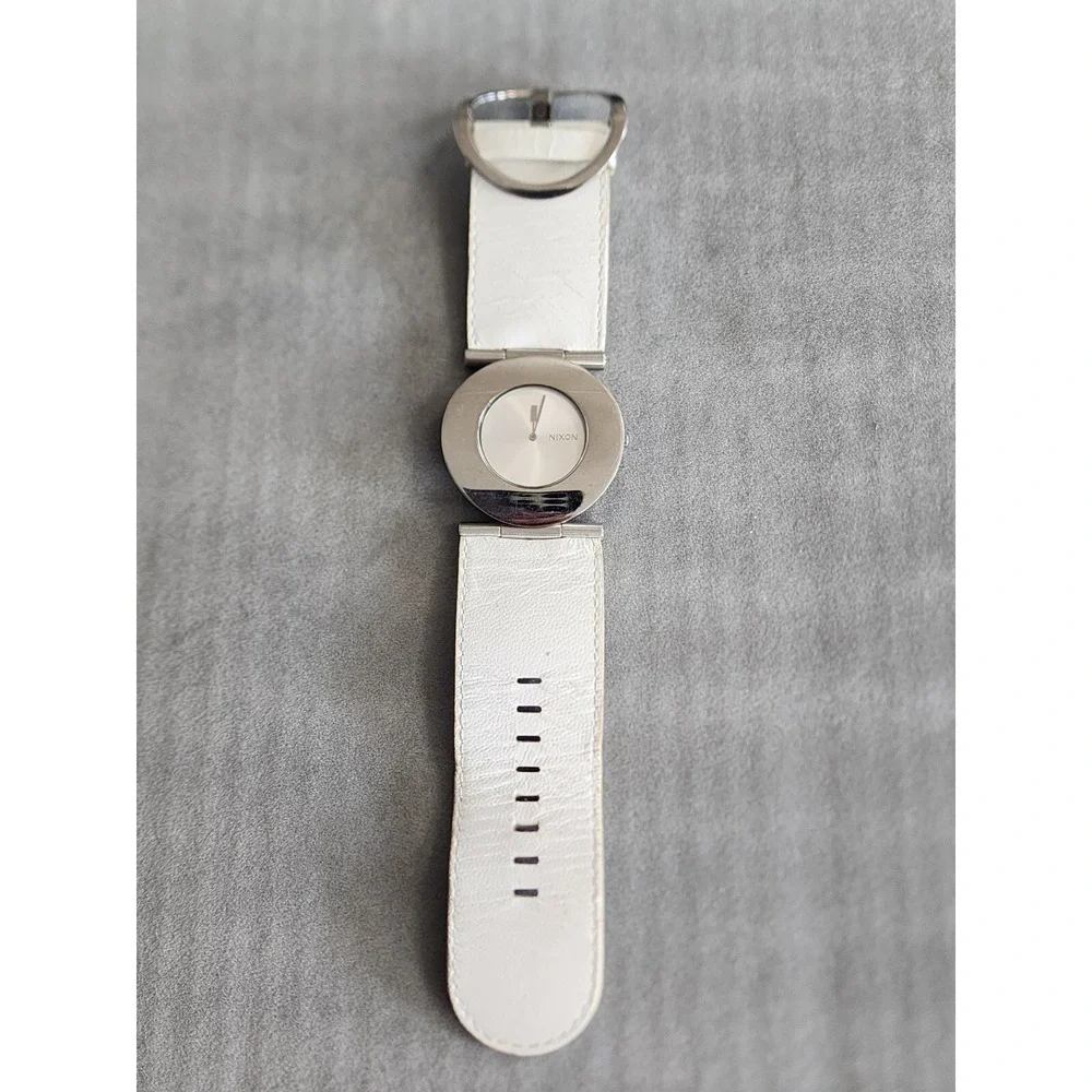 NIXON Big Glam The Superior Round Dial Leather Band Oversized Watch FREE $HIP!!